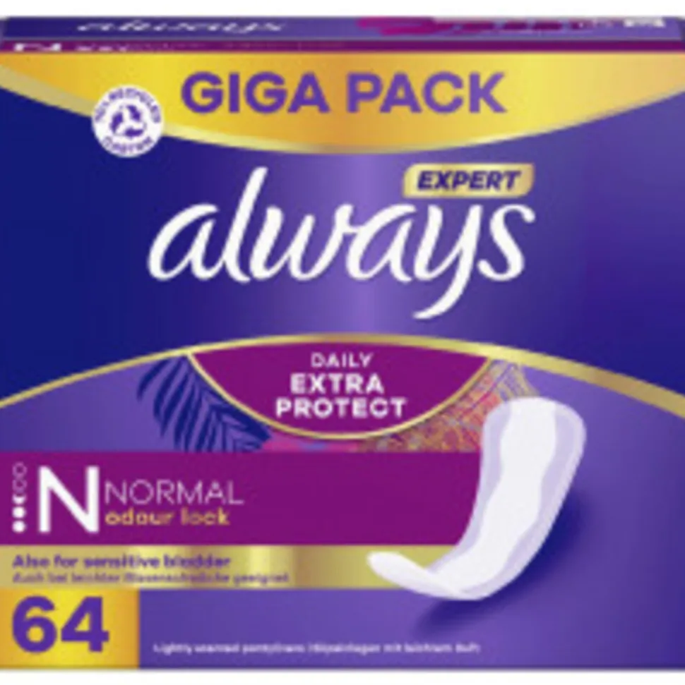 Always Extra Protect Inlegkruisjes Normal 64 stuks