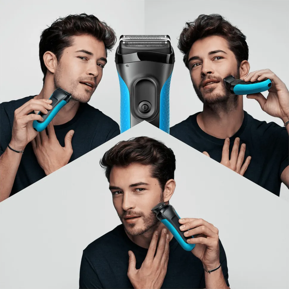 Braun Elektrisch Scheerapparaat Series 3 3010BT Zwart / Blauw
