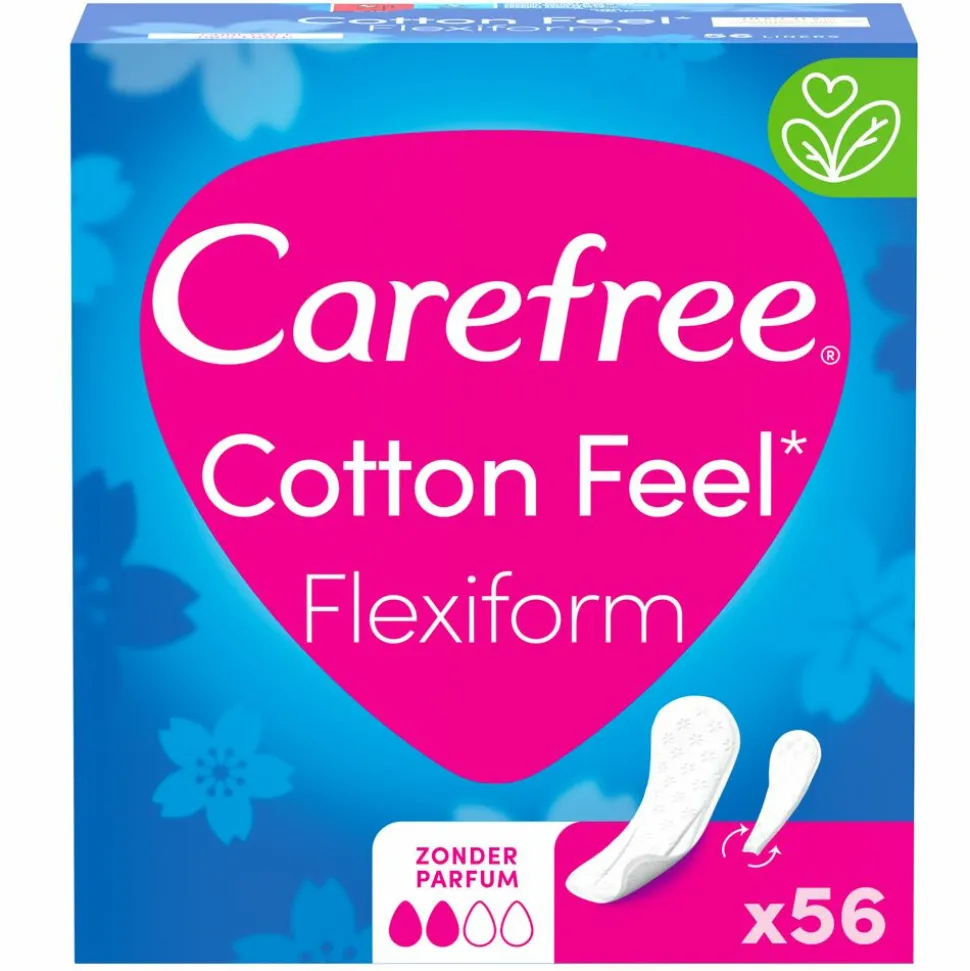 Carefree Cotton Feel Flexiform Small / Medium 56 stuks