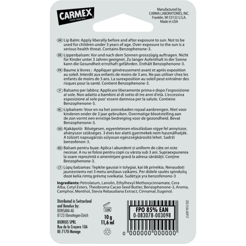 Carmex Lippenbalsem Cherry Tube SPF15 10 gr