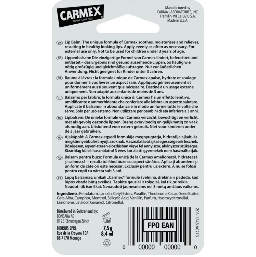 Carmex Lippenbalsem Classic Jar 7,5 gr
