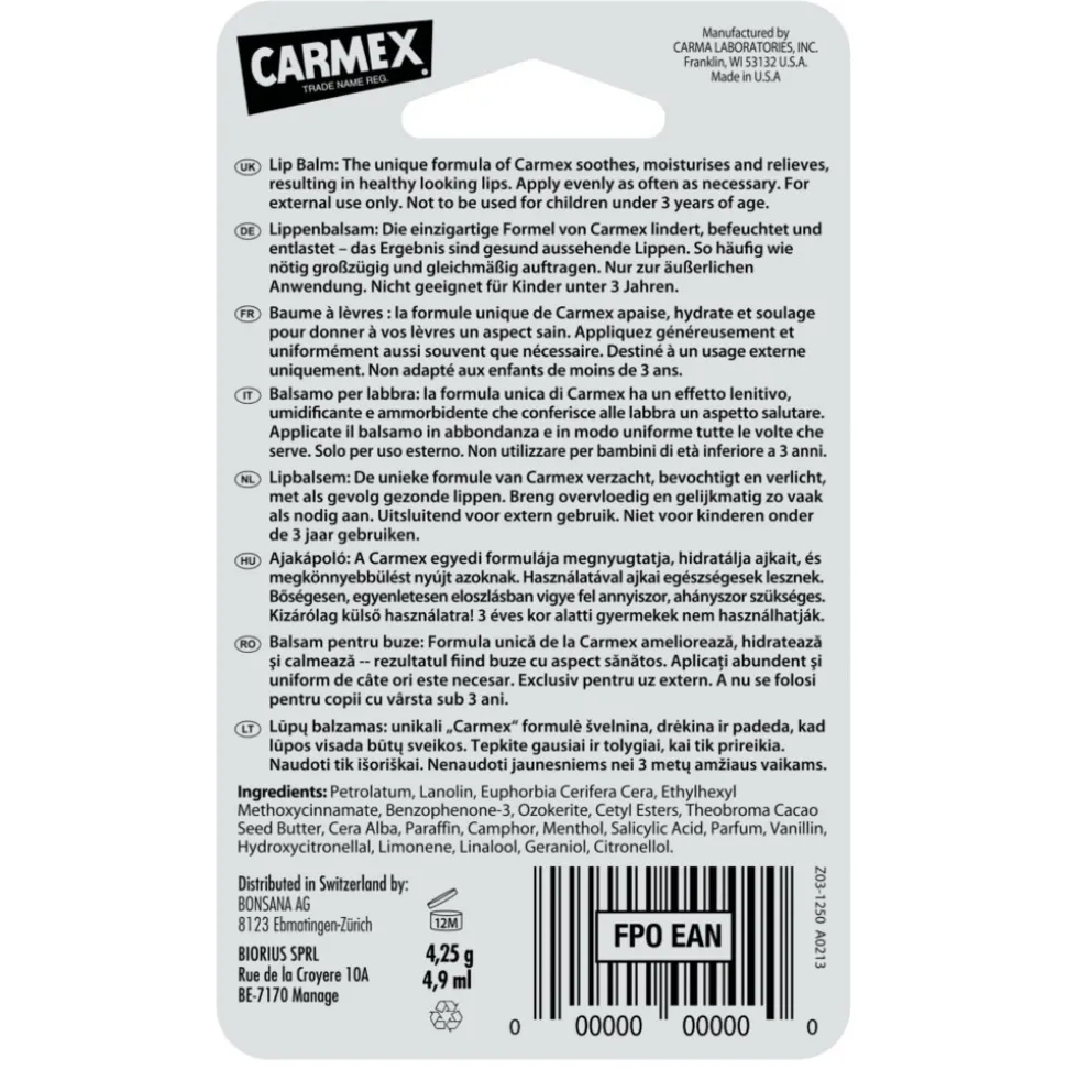 Carmex Lippenbalsem Classic Stick SPF15 4,25 gr