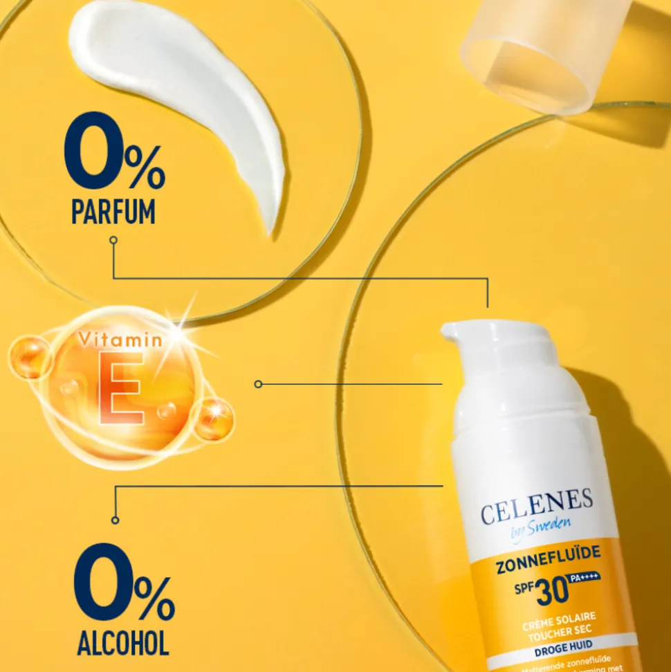 Celenes Herbal Dry Touch Zonnefluïde SPF 30 Alle Huidtypes 50 ml