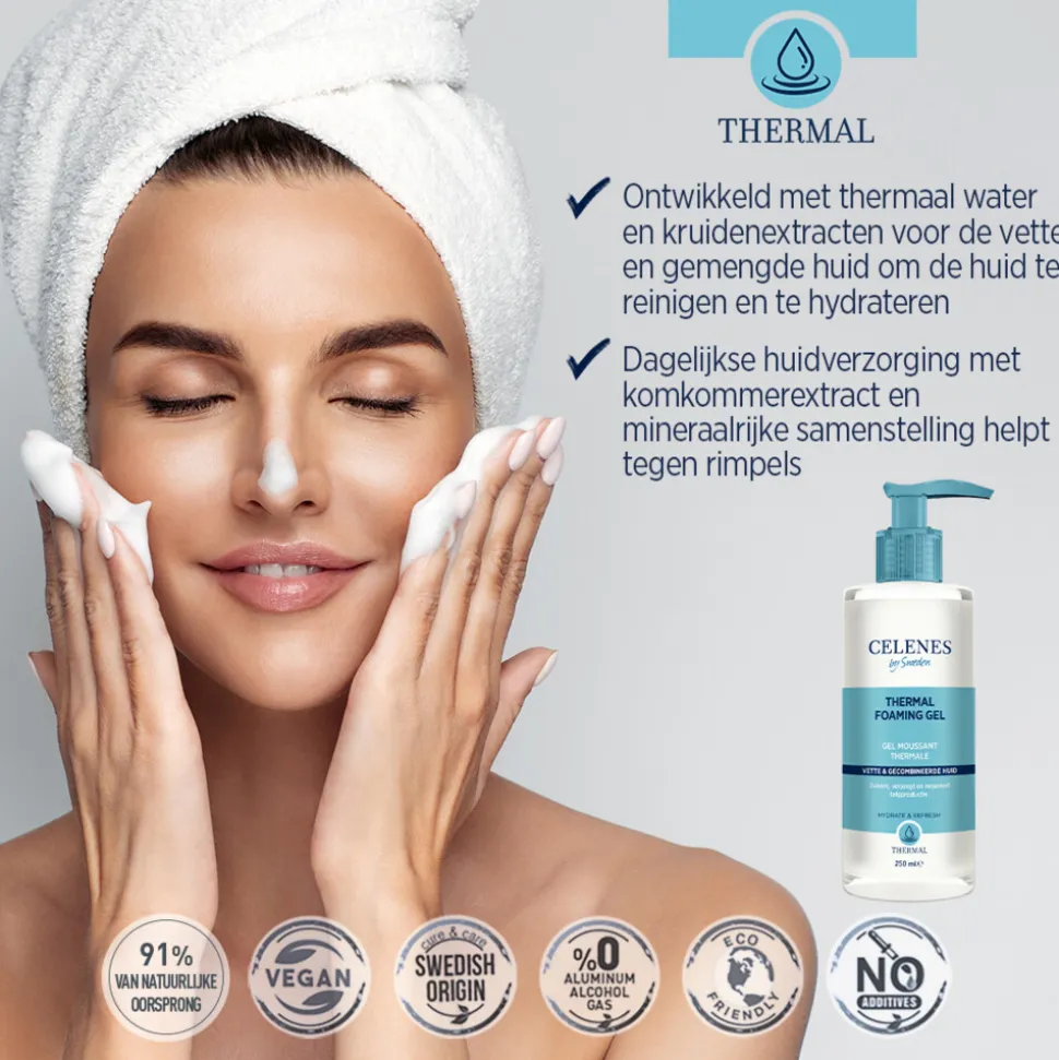 Celenes Thermal Reinigende Foam Gel Vettige / Combinatie Huid 250 ml