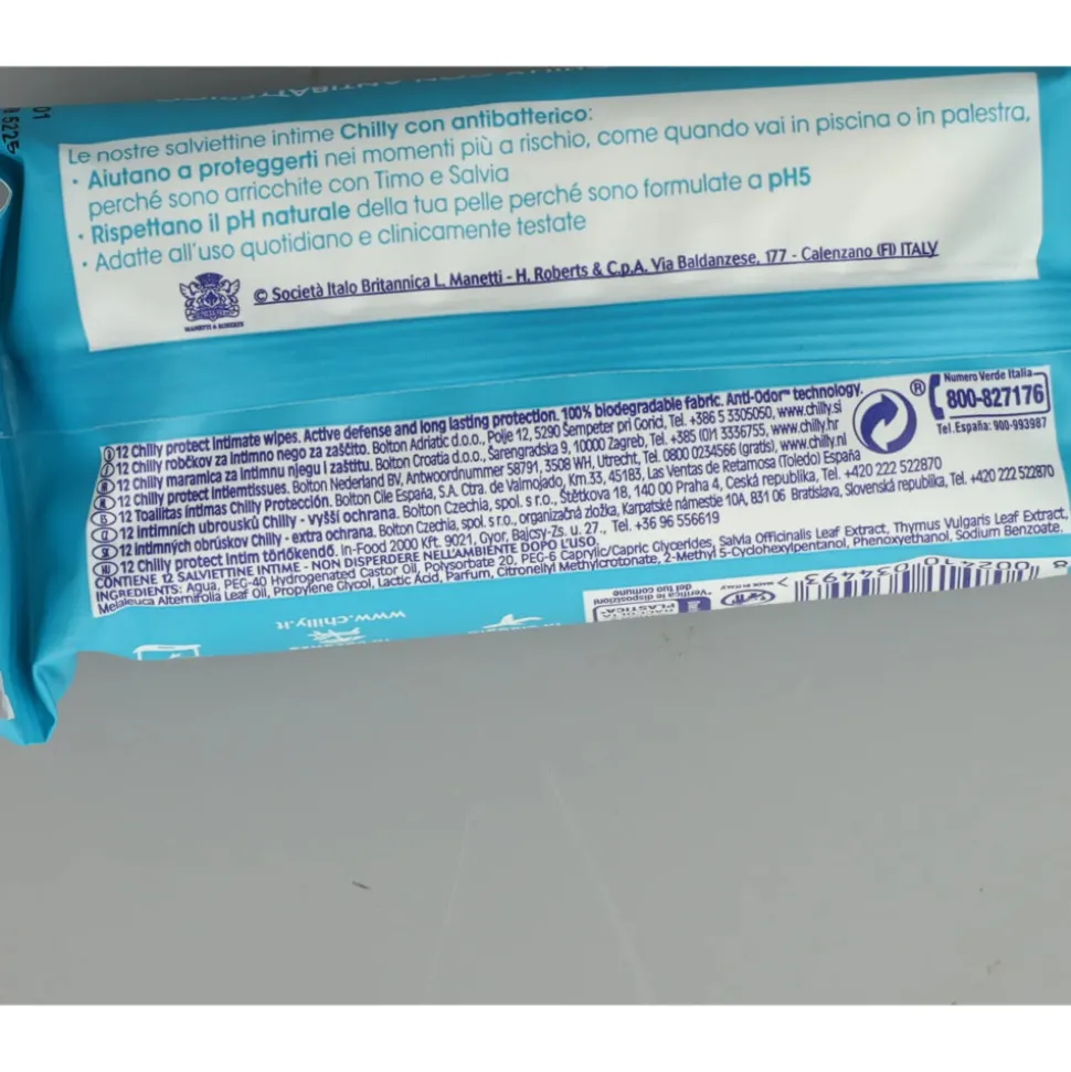 Chilly Pocket Intiemtissues Doekjes Protect 12 stuks