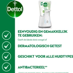 Dettol No-Touch Automatische Zeepdispenser Zilver Aloe Vera Navulling 250 ml