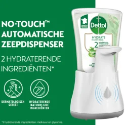 Dettol No-Touch Automatische Zeepdispenser Zilver Aloe Vera Navulling 250 ml