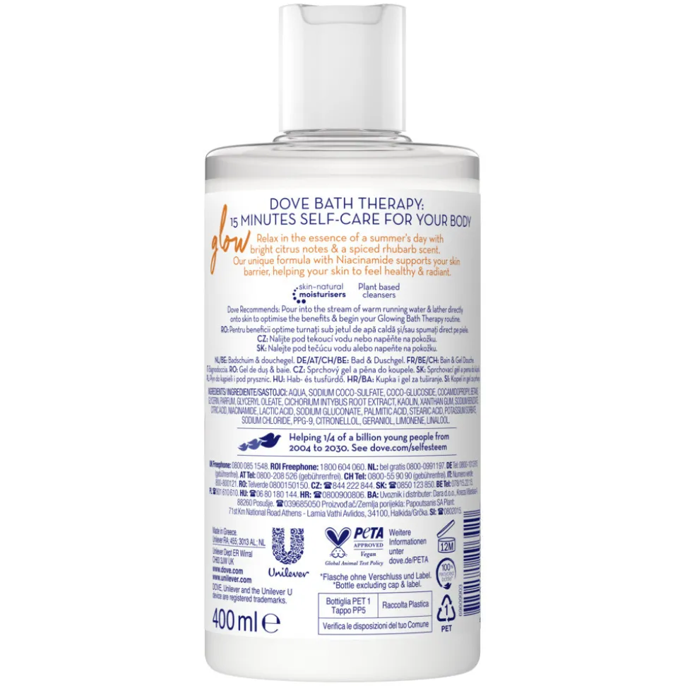 Dove Bath Therapy Glow Badschuim & Douchegel 400 ml