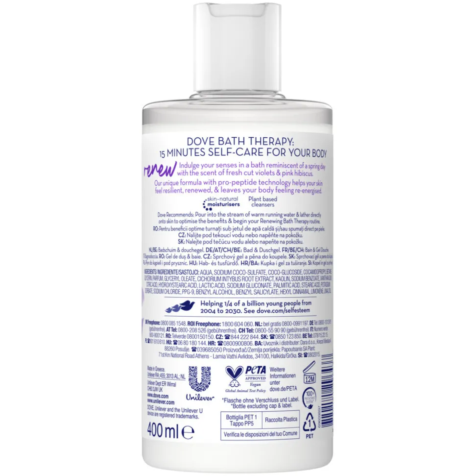 Dove Bath Therapy Renew Badschuim & Douchgel 400 ml