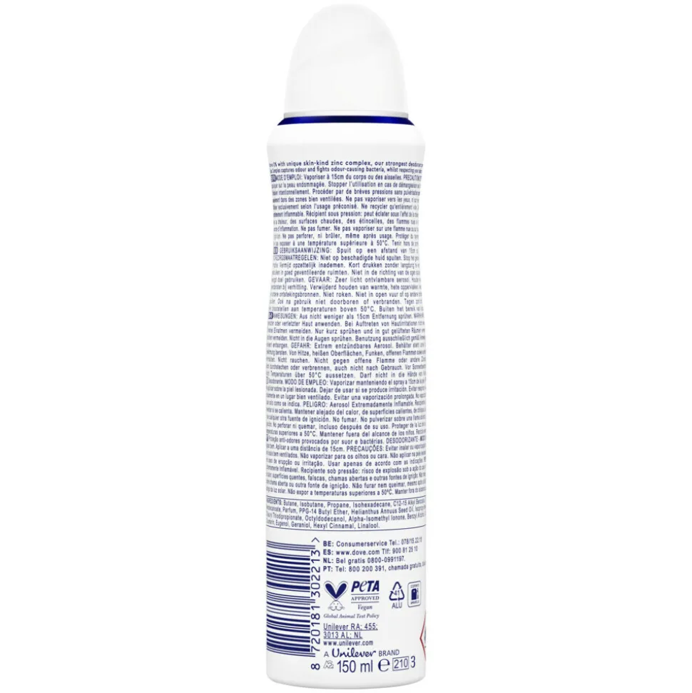Dove Deodorant Spray 0% Original 150 ml