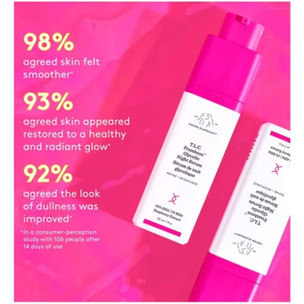 Drunk Elephant T.L.C. Framboos Glycolic Night Serum Gezichtsserum 30 ml