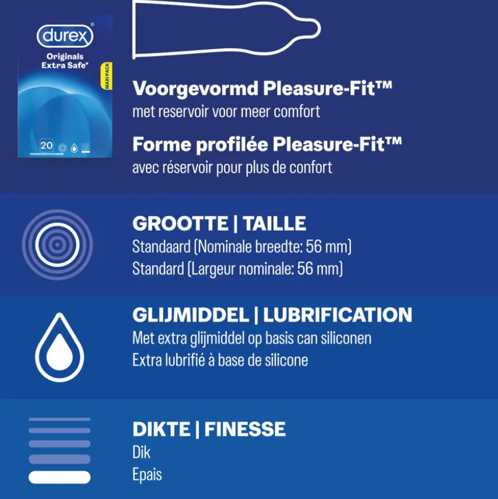 Durex - Extra Safe Condooms 20 stuks & Orgasm Intense Condooms 10 stuks - Pakket