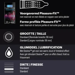 Durex - Orgasm Intense Condooms 10 stuks & Nude No Latex Condooms 10 stuks - Pakket