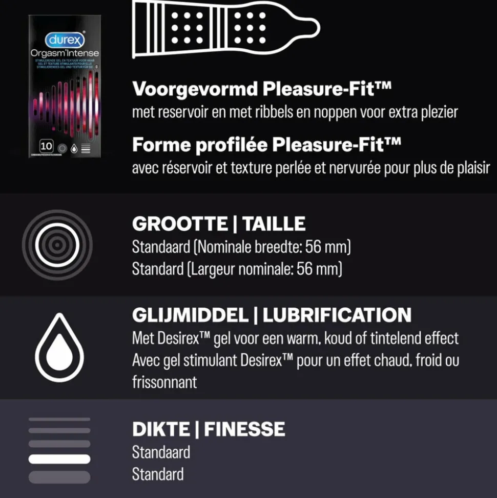 Durex - Orgasm Intense Condooms 10 stuks & Performa Condooms 10 stuks Pakket