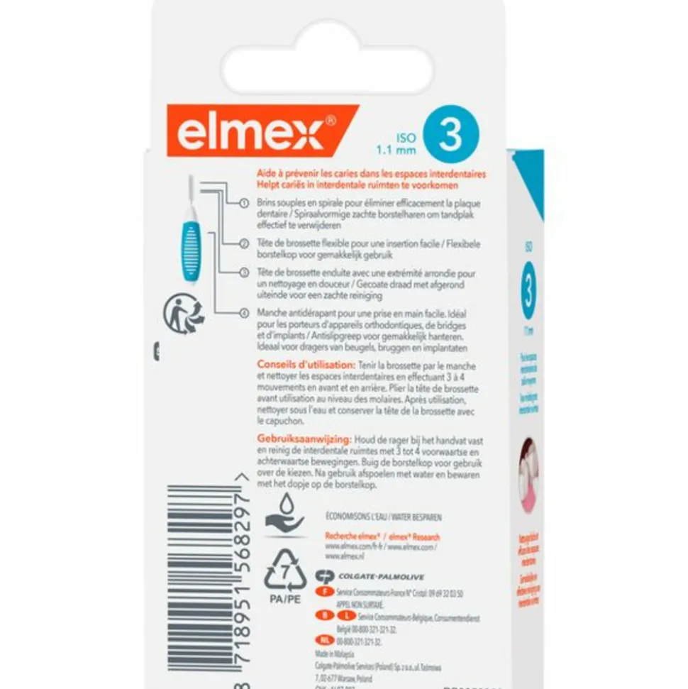 Elmex Interdentale Ragers 1,1 mm Blauw ISO Maat 3 8 stuks