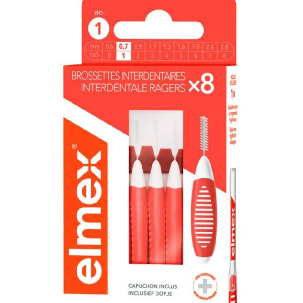 Elmex Interdentale Ragers 0,7 mm Oranje ISO Maat 1 8 stuks