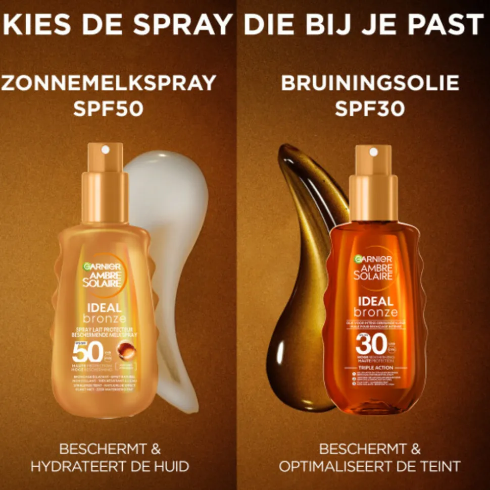 Garnier Ambre Solaire Ideal Bronze Beschermende Melkspray SPF 30 150 ml