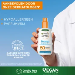Garnier Ambre Solaire Sensitive Expert+ Zonnebrandspray SPF 50+ 150 ml