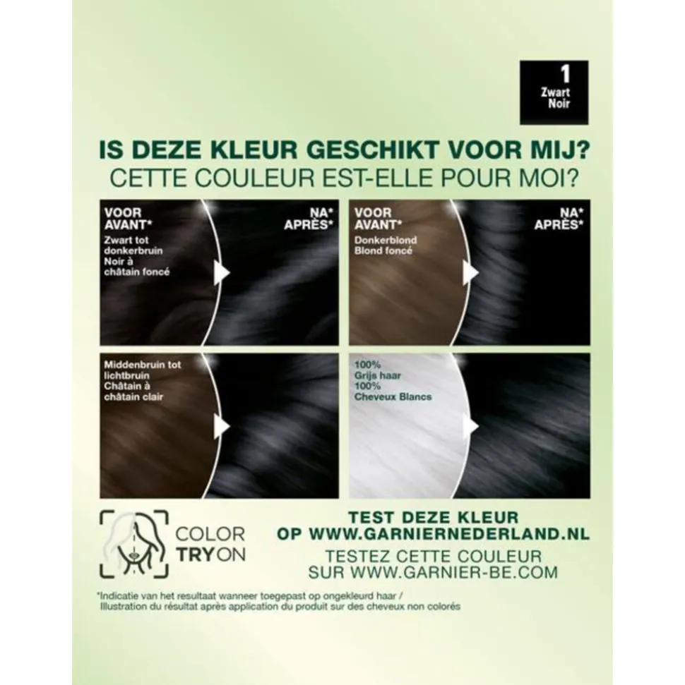 Garnier Nutrisse Ultra Crème Permanente Haarkleuring 1.0 Zwart Intens