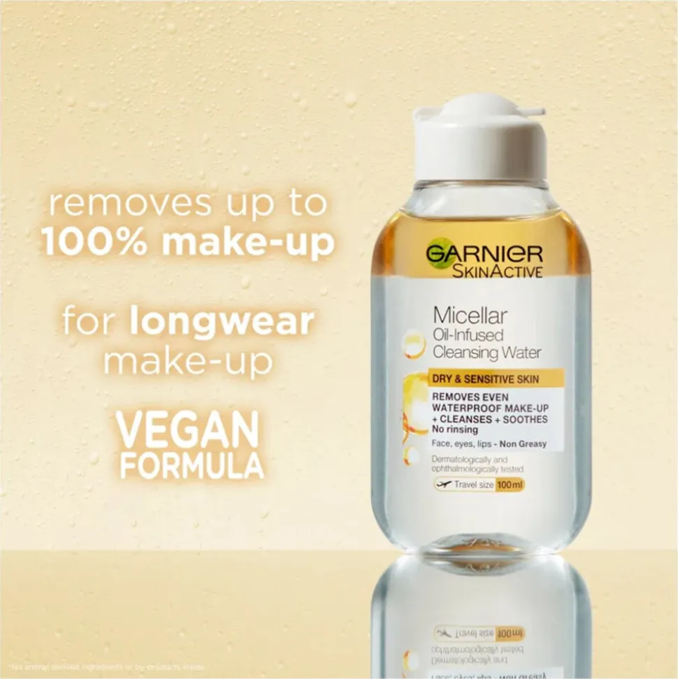 Garnier SkinActive Argan Olie Micellair Reinigingswater Reisformaat 100 ml