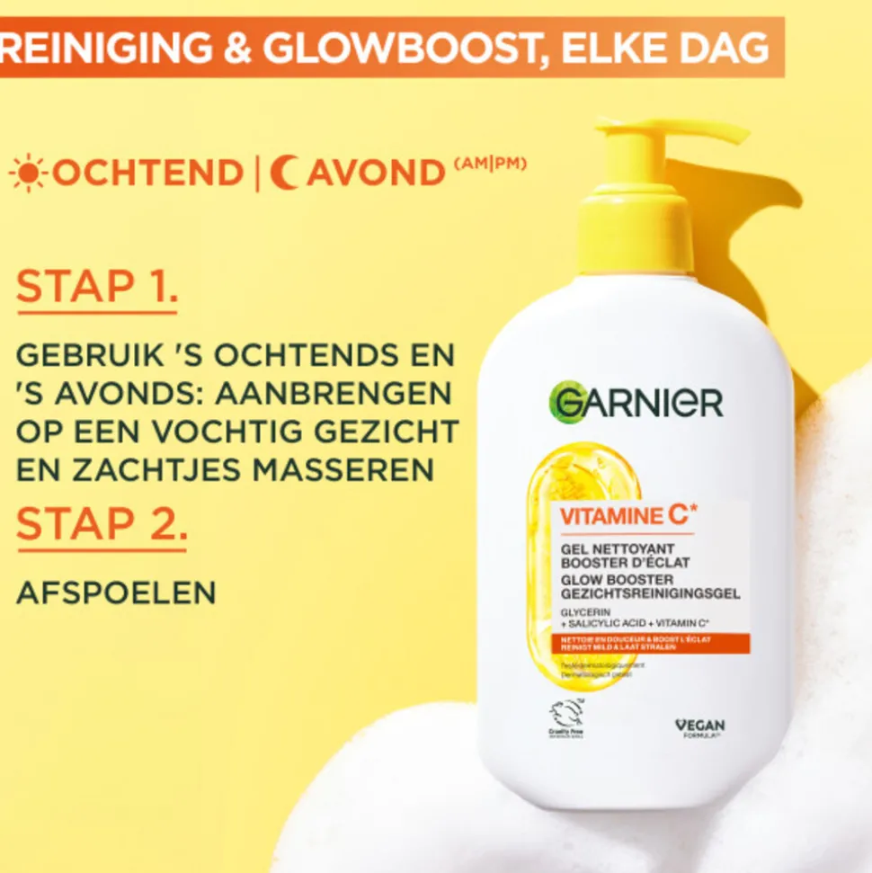 Garnier SkinActive Vitamine C Glow Booster Gezichtsreiningsgel 250 ml