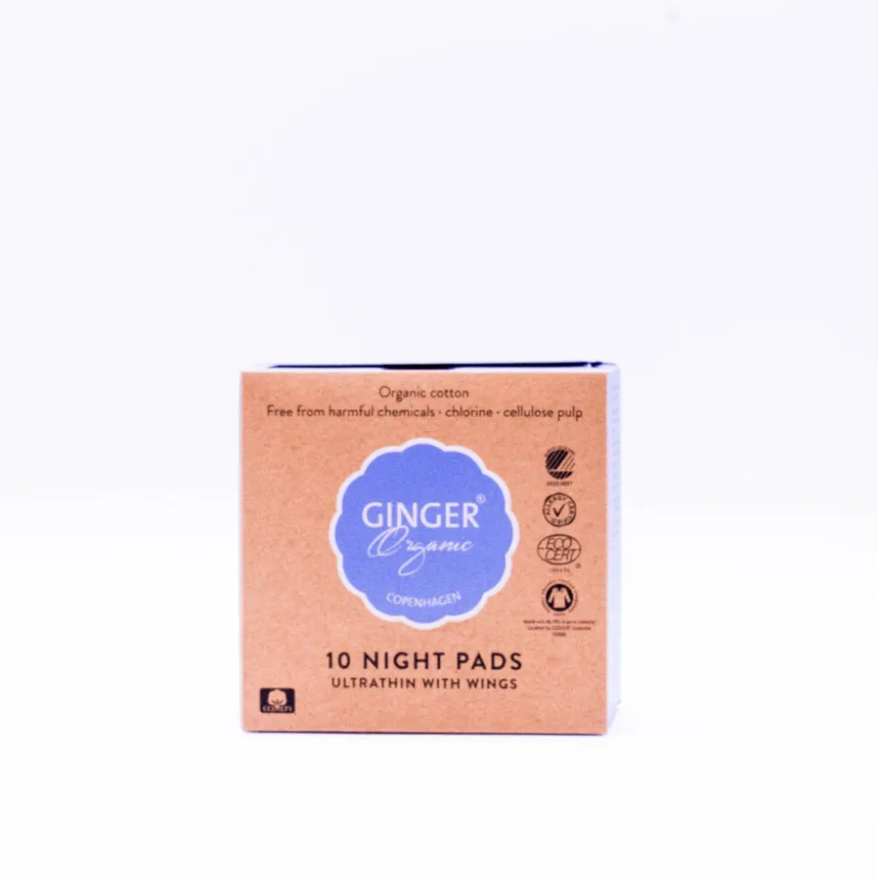 Ginger Organic Maandverband Nacht 10 stuks