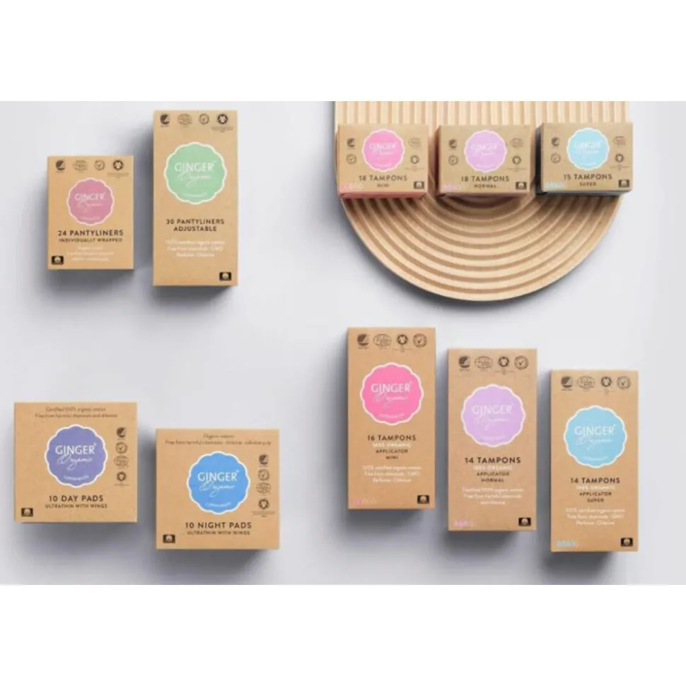 Ginger Organic Maandverband Nacht 10 stuks