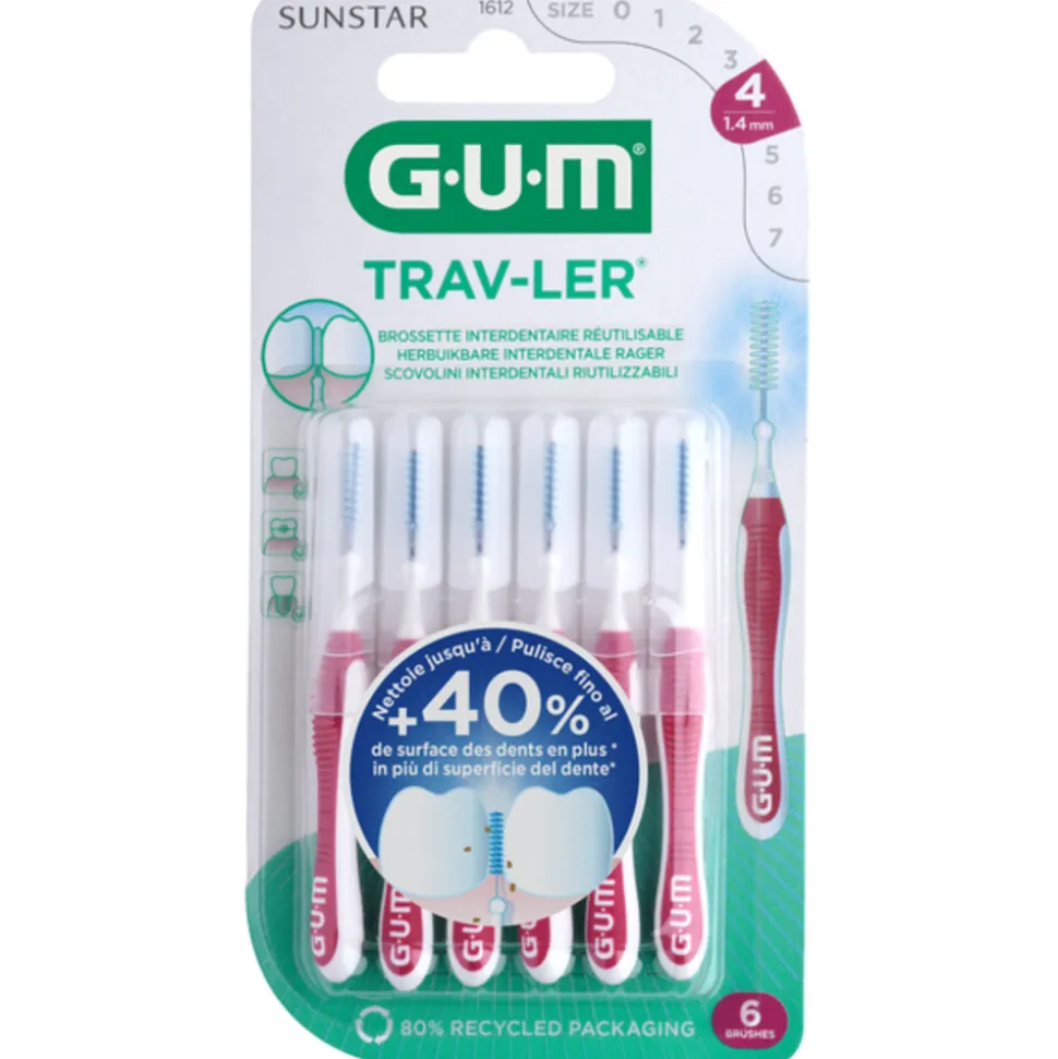 GUM Trav-Ler Ragers Aubergine 1.4mm 6 stuks