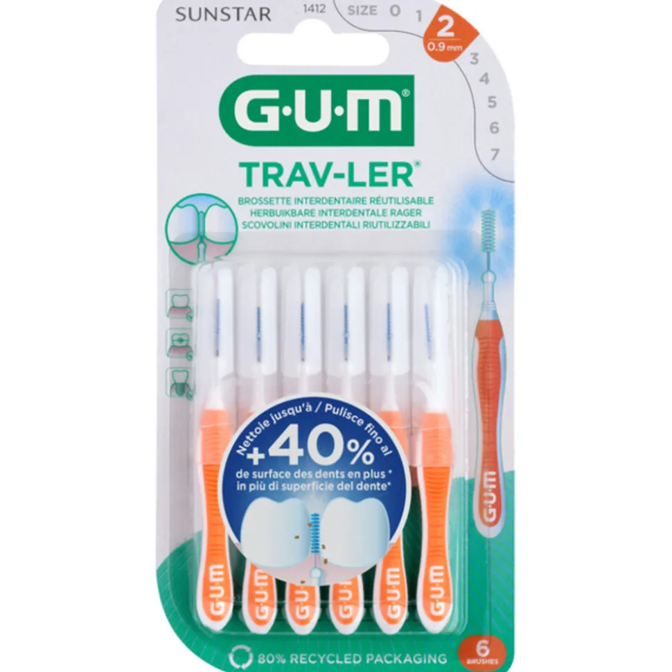 GUM Trav-Ler Ragers Oranje 0.9mm 6 stuks