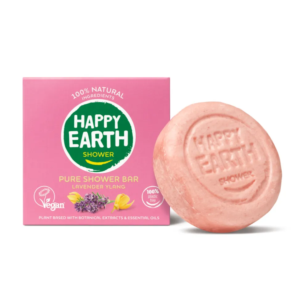 Happy Earth 100% Natuurlijke Shower Bar Lavender Ylang 90 gr