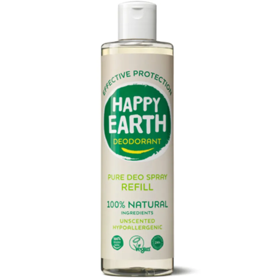 Happy Earth 100% Natuurlijke Deo Spray Navulling Unscented 300 ml
