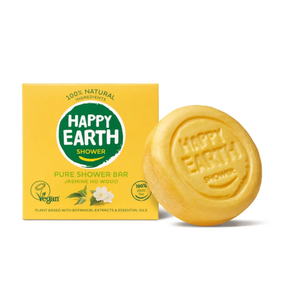 Happy Earth 100% Natuurlijke Shower Bar Jasmine Ho Wood 90 gr