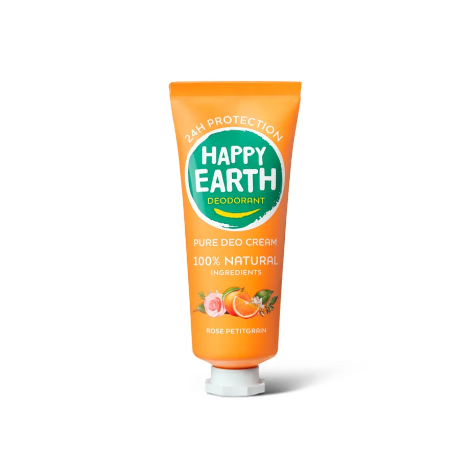Happy Earth 100% Natuurlijke Deodorant Cream Rose Petitgrain 40 ml