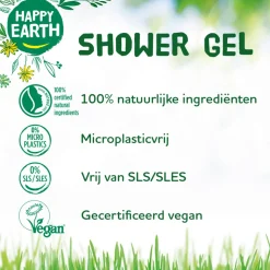 Happy Earth Douchegel Bergamot Cedarwood 100% Natuurlijk 300 ml