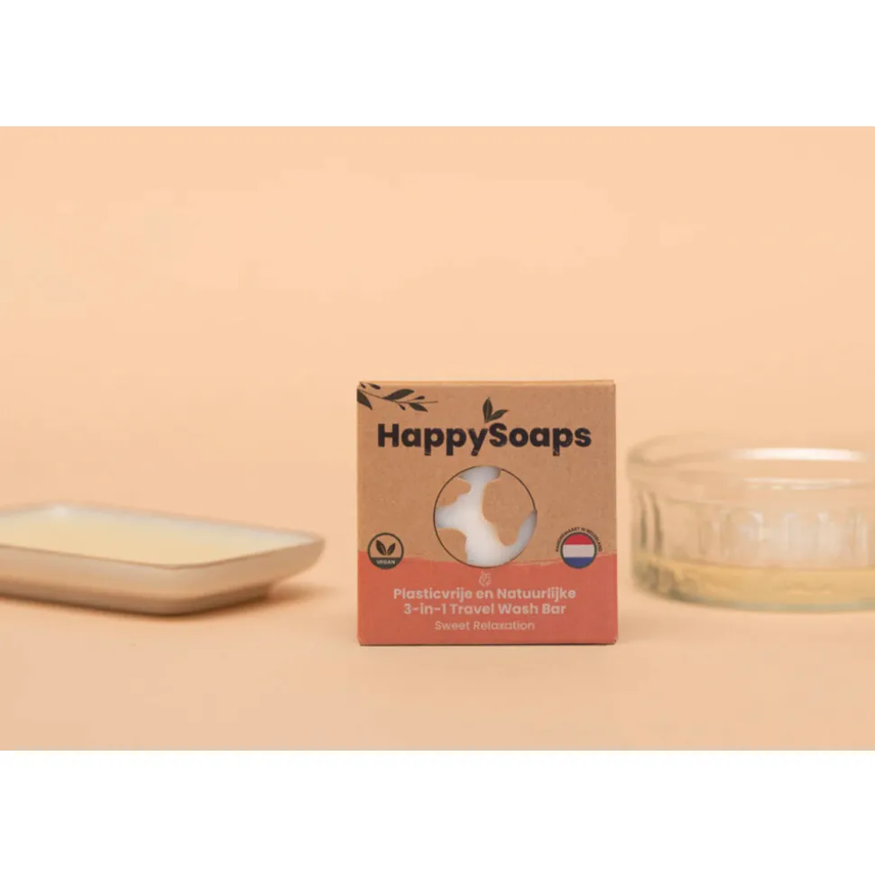 HappySoaps 3-in-1 Travel Wash Bar Sweet Relaxation 40 gr