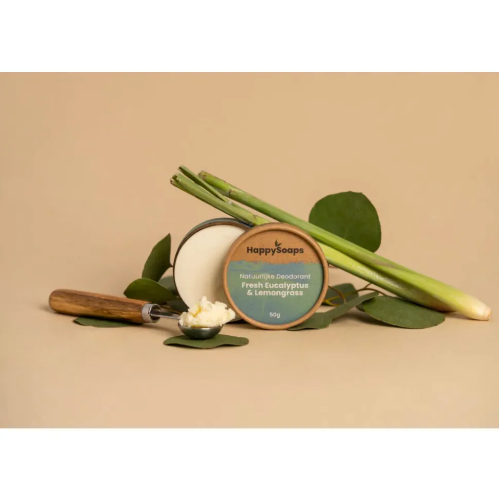 HappySoaps Natuurlijke Deodorant Eucalyptus en Citroengras 50 gr
