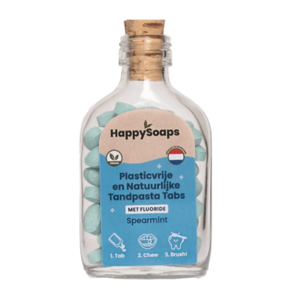 HappySoaps Tandpasta Tabs met Fluoride Spearmint 130 gr