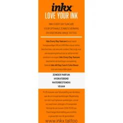 Inkx Tattoo Verzorging Everyday Zonnebrand crème SPF 50 50 ml