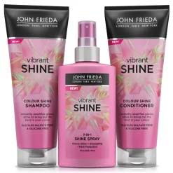John Frieda Vibrant Shine - Shampoo 1x 250 ml & Conditioner 1x 250 ml & Shine Spray 1x 150 ml - Pakket