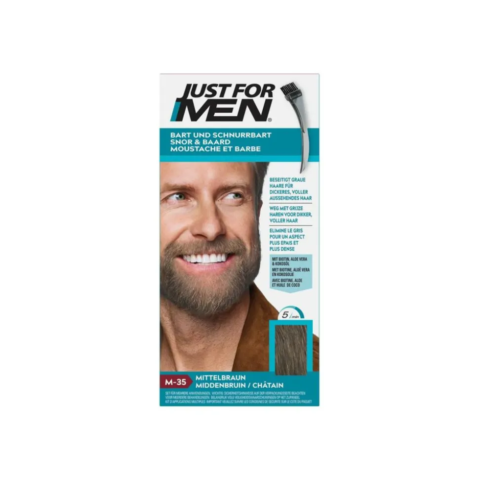 Just for Men Snor en Baard Middenbruin M35 1 set