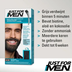 Just for Men Snor en Baard Zwart M55 1 set