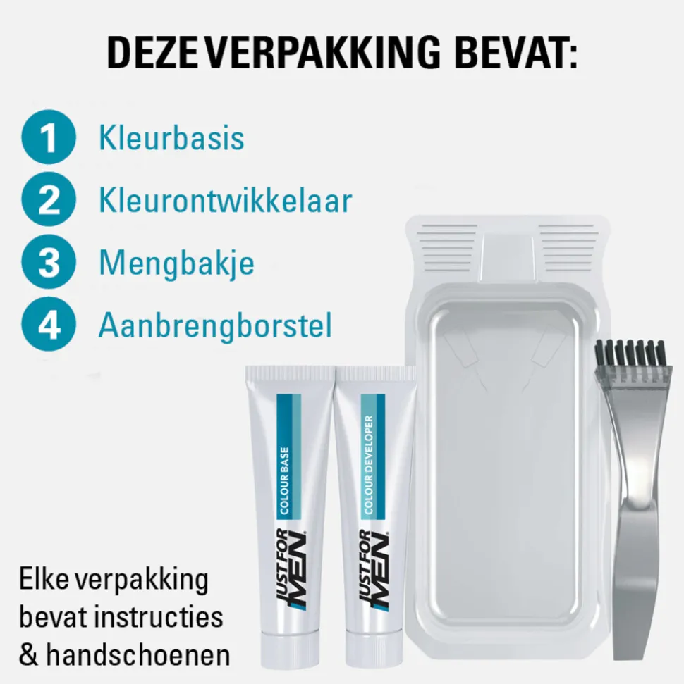Just for Men Snor en Baard Zwart M55 1 set