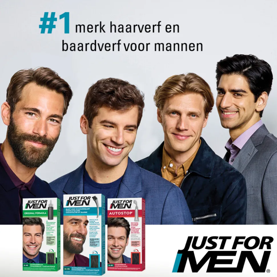 Just for Men Snor en Baard Zwart M55 1 set