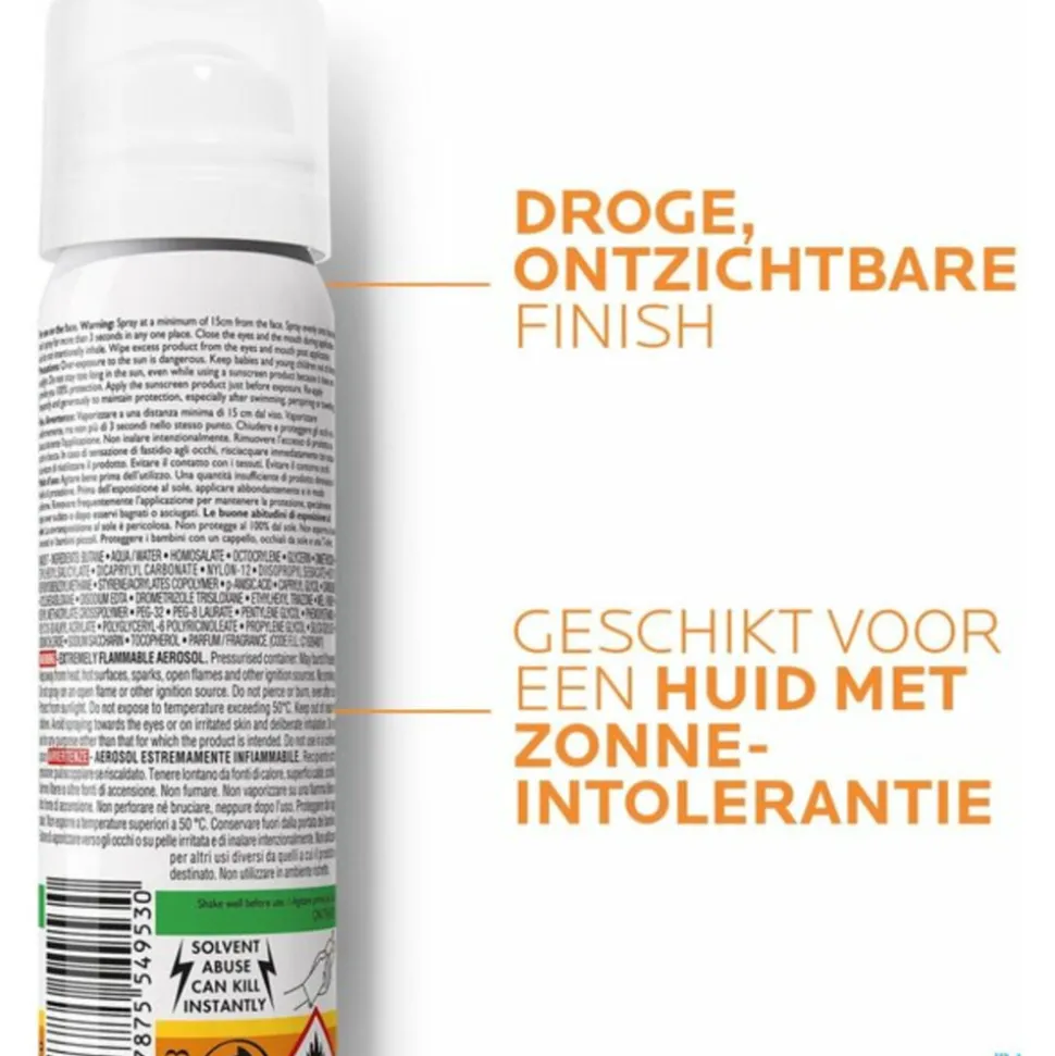 La Roche Posay Anthelios Zonnebrand Mist Gezicht SPF 50 75 ml