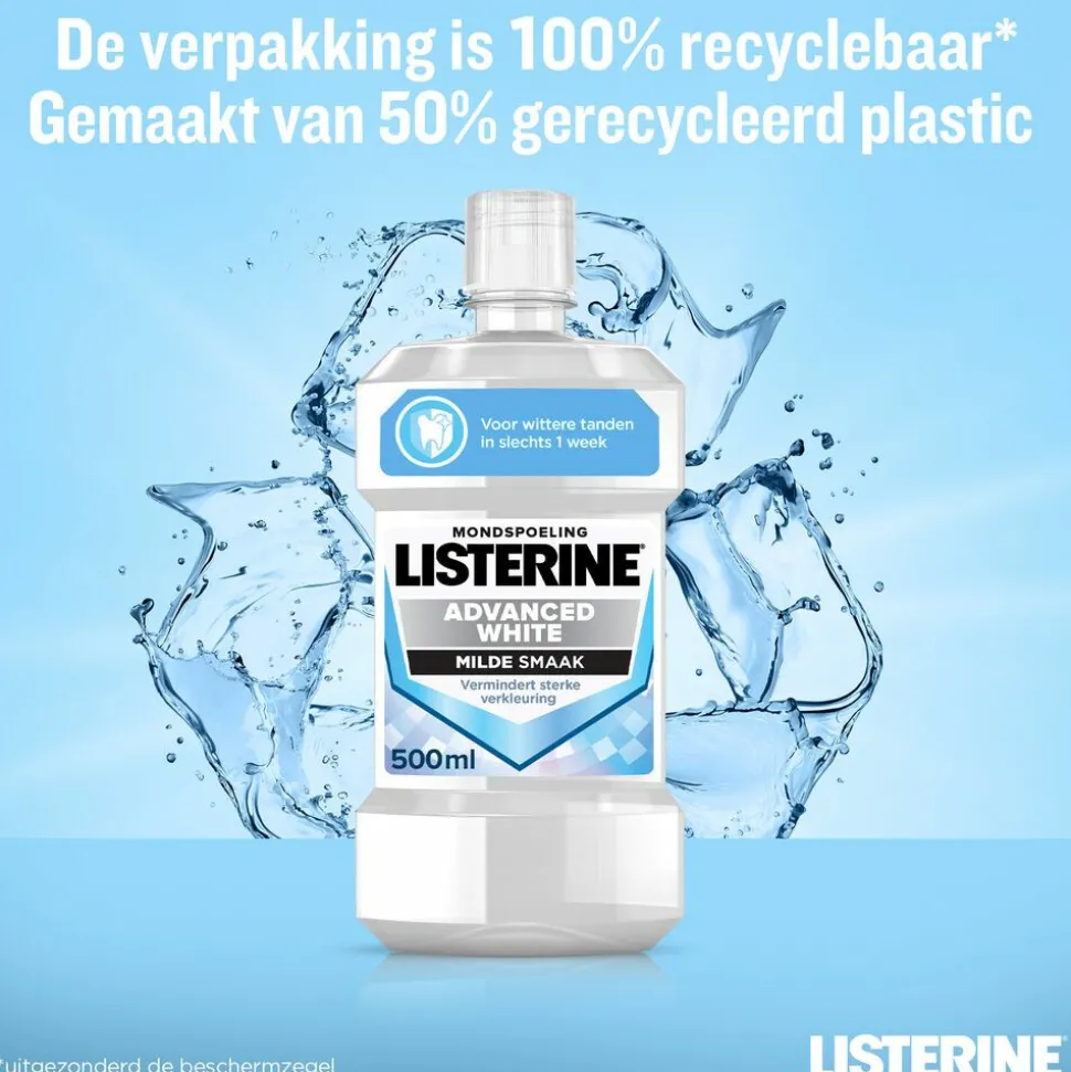Listerine Mondwater Advanced White Mild 500 ml