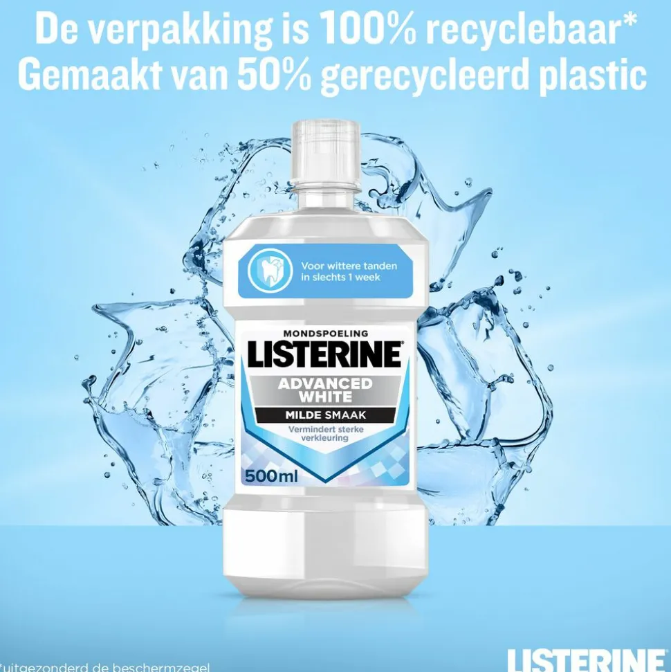 Listerine Mondwater Advanced White Mild 500 ml