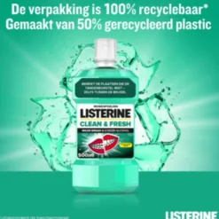 Listerine Mondwater Clean & Fresh zonder Alcohol 500 ml
