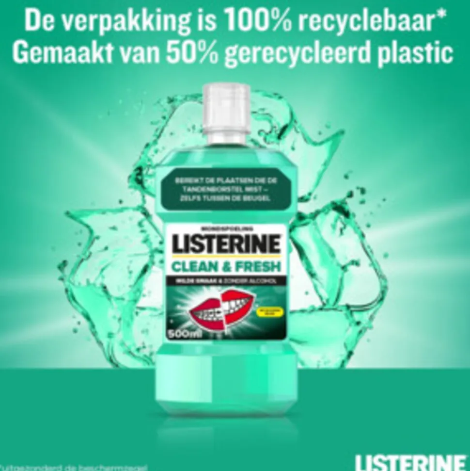 Listerine Mondwater Clean & Fresh zonder Alcohol 500 ml