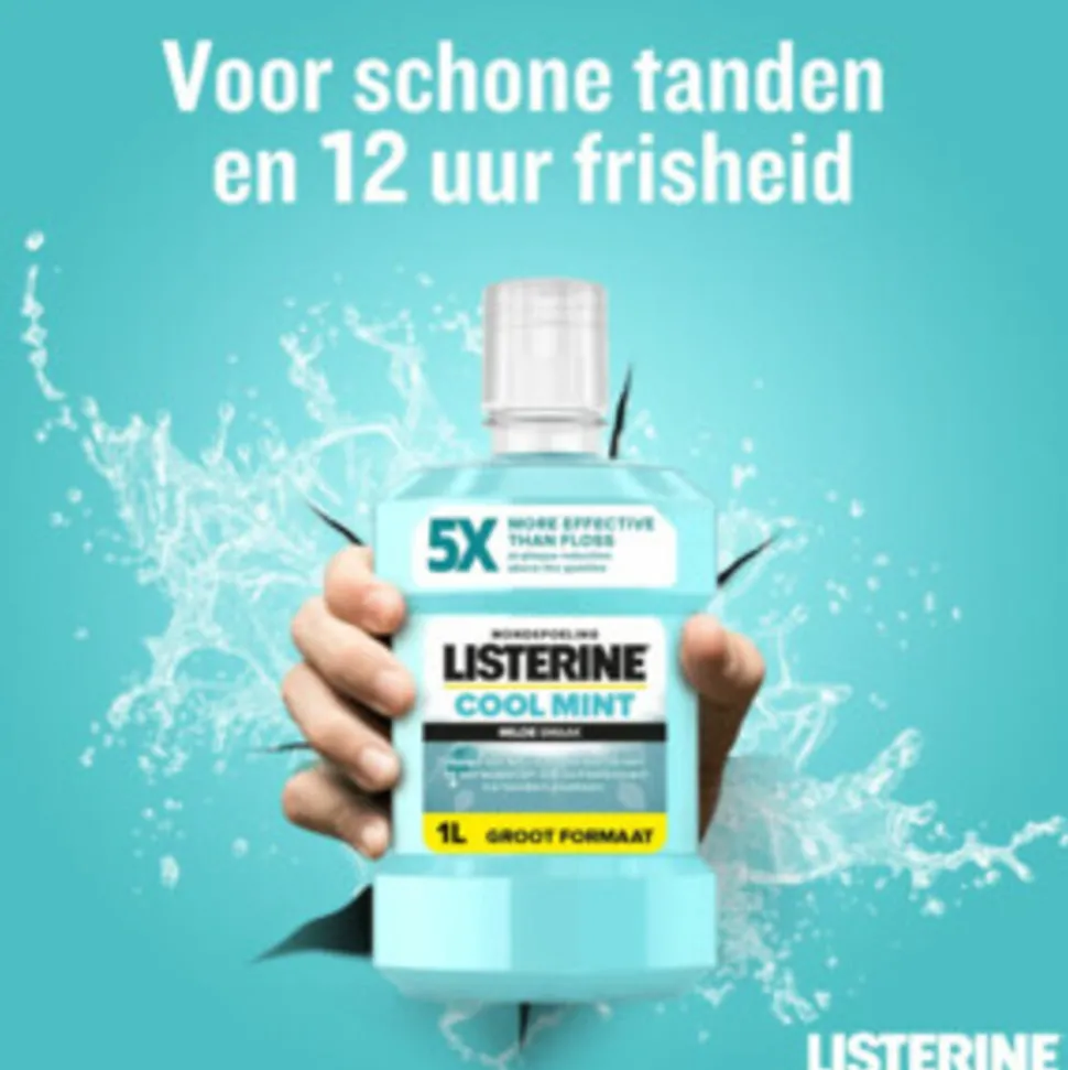 Listerine Mondwater Cool Mint Milde Smaak Zonder Alcohol 1 liter