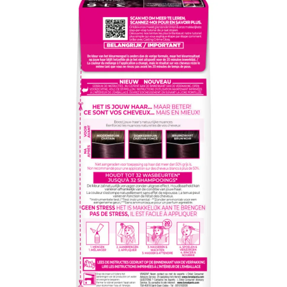 L'Oréal Casting Crème Gloss Semi-Permanente Haarkleuring 316 Violet Bruin